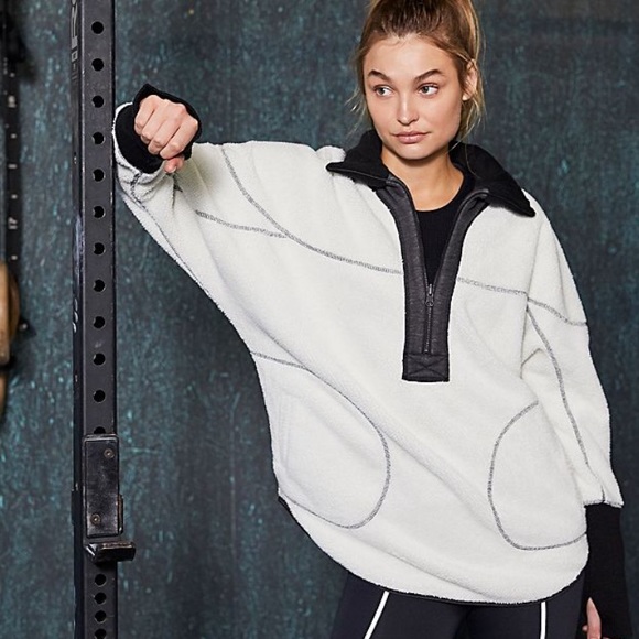 Free People Tops - Mountain Dreaming Reversible- creamish w dark gray